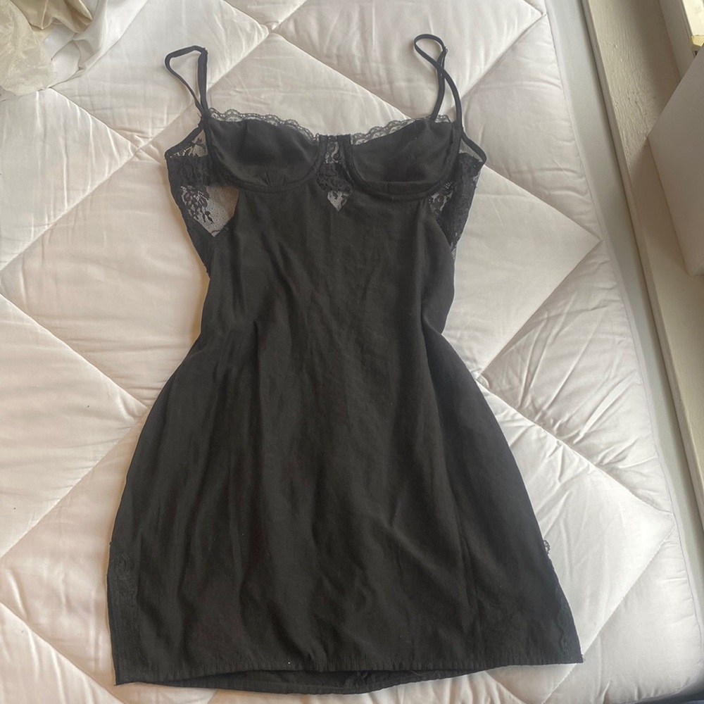 Princess Polly Black Lace Cut Out Open Back Size 2 Mini Dress